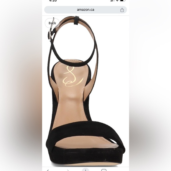 Sam Edelman women’s Jade heeled sandal black suede - Picture 3 of 7